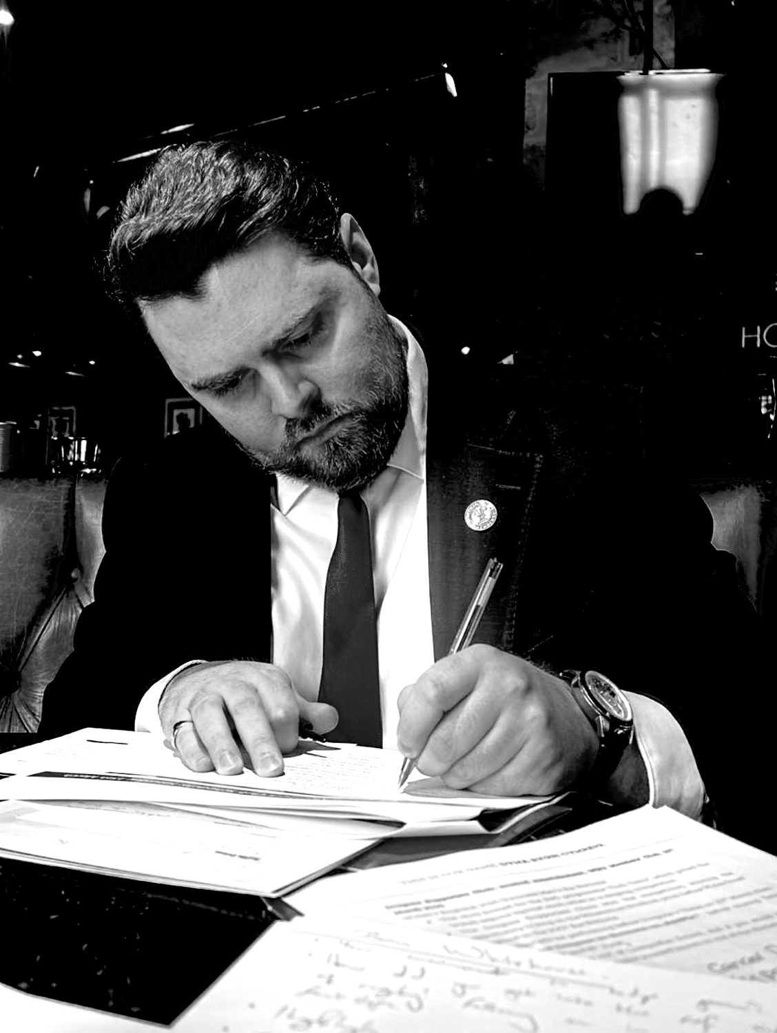 Rhys Morris signing at a live event