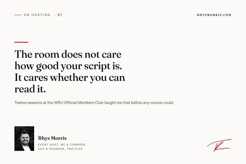 The room does not care how good your script is. It cares whether you can read it.